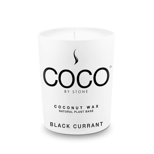 COCO by Stone 6.5oz Candle, Coconut Apricot Wax Candle for Home (Black Currant) Home Fragrance Products, 1 Wick, Enhance Indoor Aroma, Vegan & Cruelty-Free, Clean Burning and Hand Poured