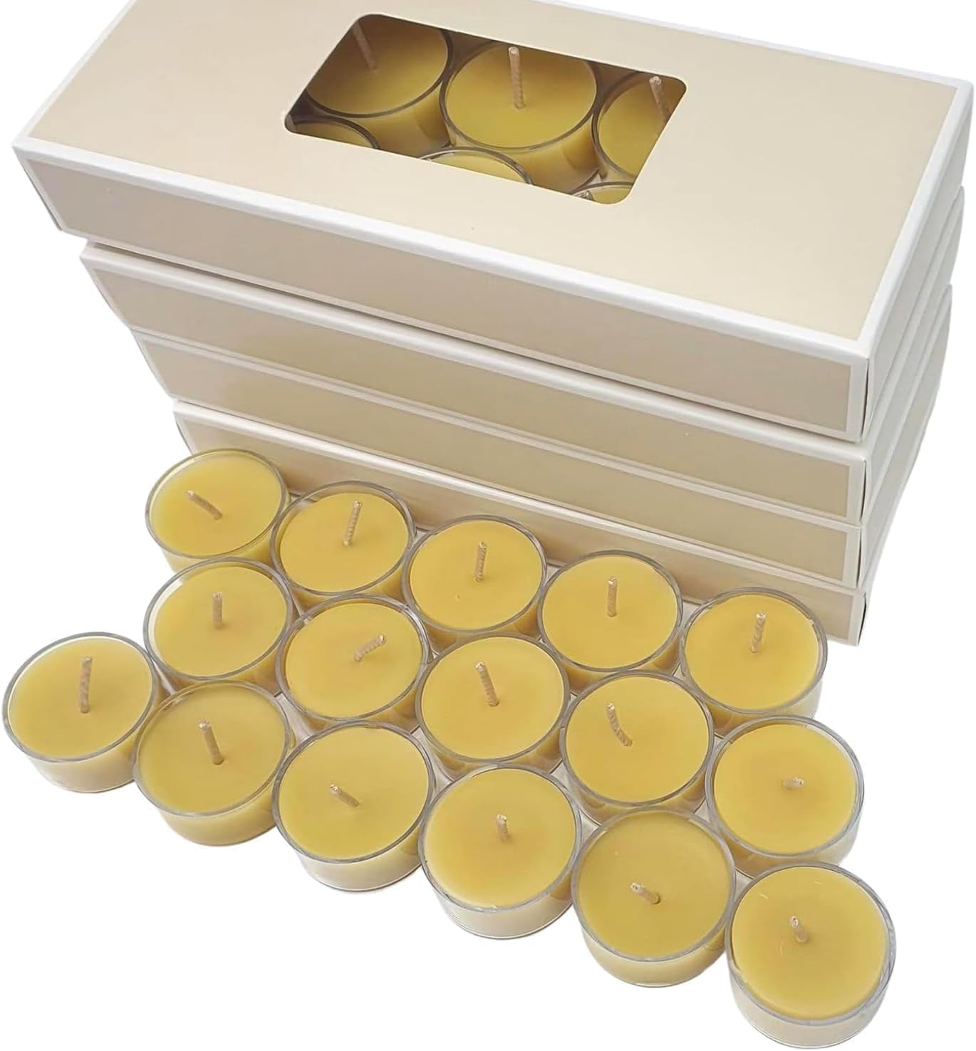 10pc Australian Made Pure Beeswax Tea Lights, 100% Organic Pure Beeswax Tea-Light Candles, 4hr Burn Time, Natural Tealight Candles Stress Relief Gifts for Women, Non Toxic Organic Tealights