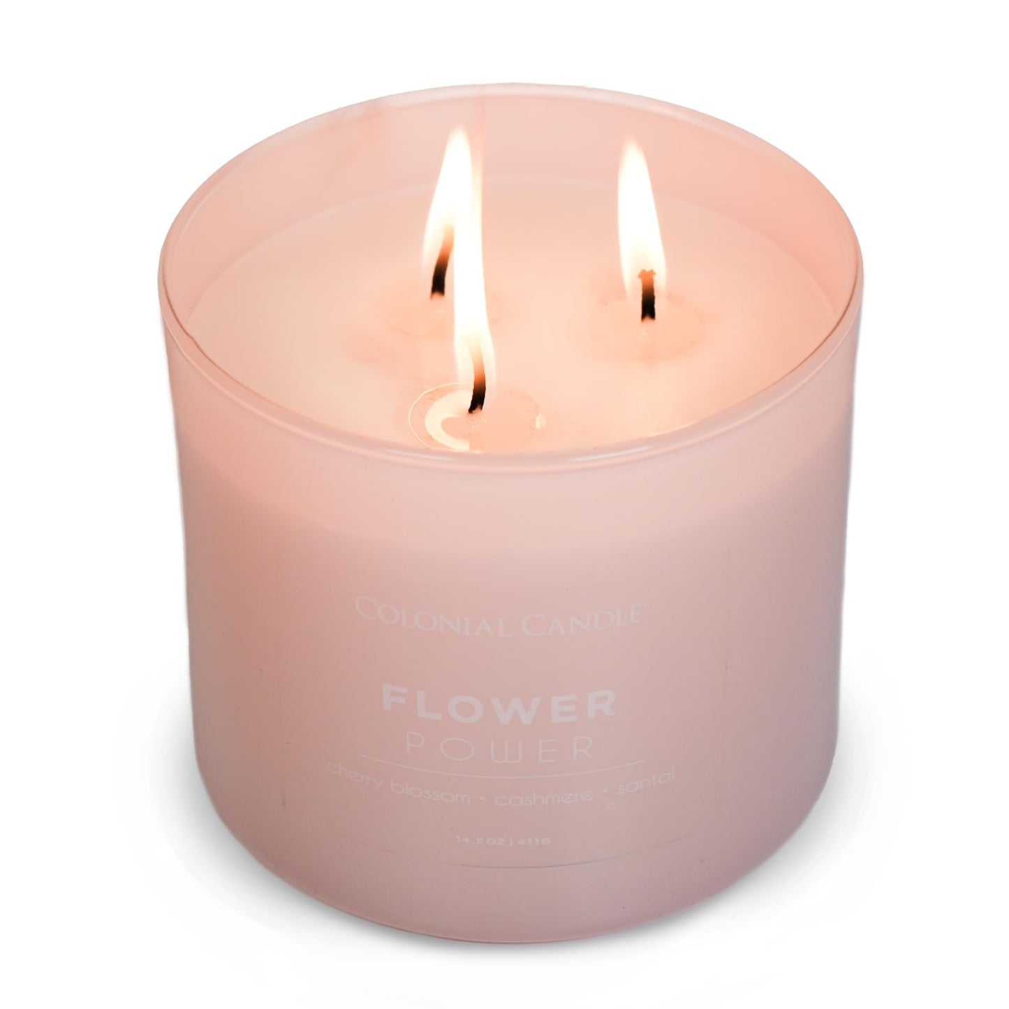 Colonial Candle Flower Power Scented Jar Candle, Pop of Color Collection, 3 Wick, 14.5 oz - Up to 60 Hours Burn