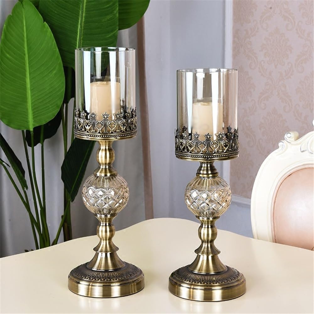 YUHUAWF Candle Holderss Luxury Table Decoration Metal Candle Holder for Home Wedding Event and Party Festival Decorative Candlestick(Small)