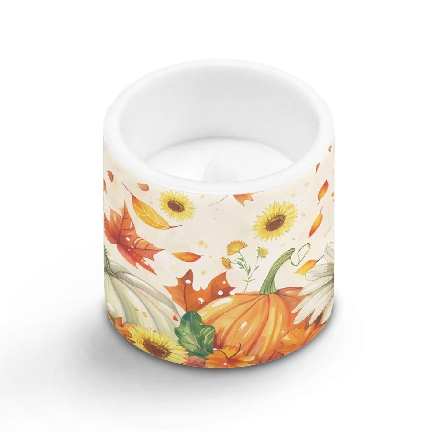 Cozeyat Harvest Pumpkin LED Candles Set of 4 Battery Powered Flameless with Remote Timer Dancing Flame Waterproof for Garden Patio Table Decoration