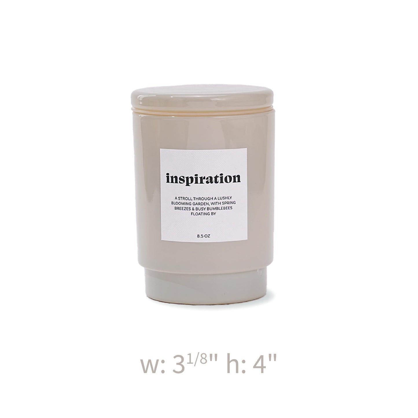AromaLight 8.5oz with Lid Glass Jar Candle in Ivory – Fresh Morning Scent, Inspiration Collection, Travel & Desk Size