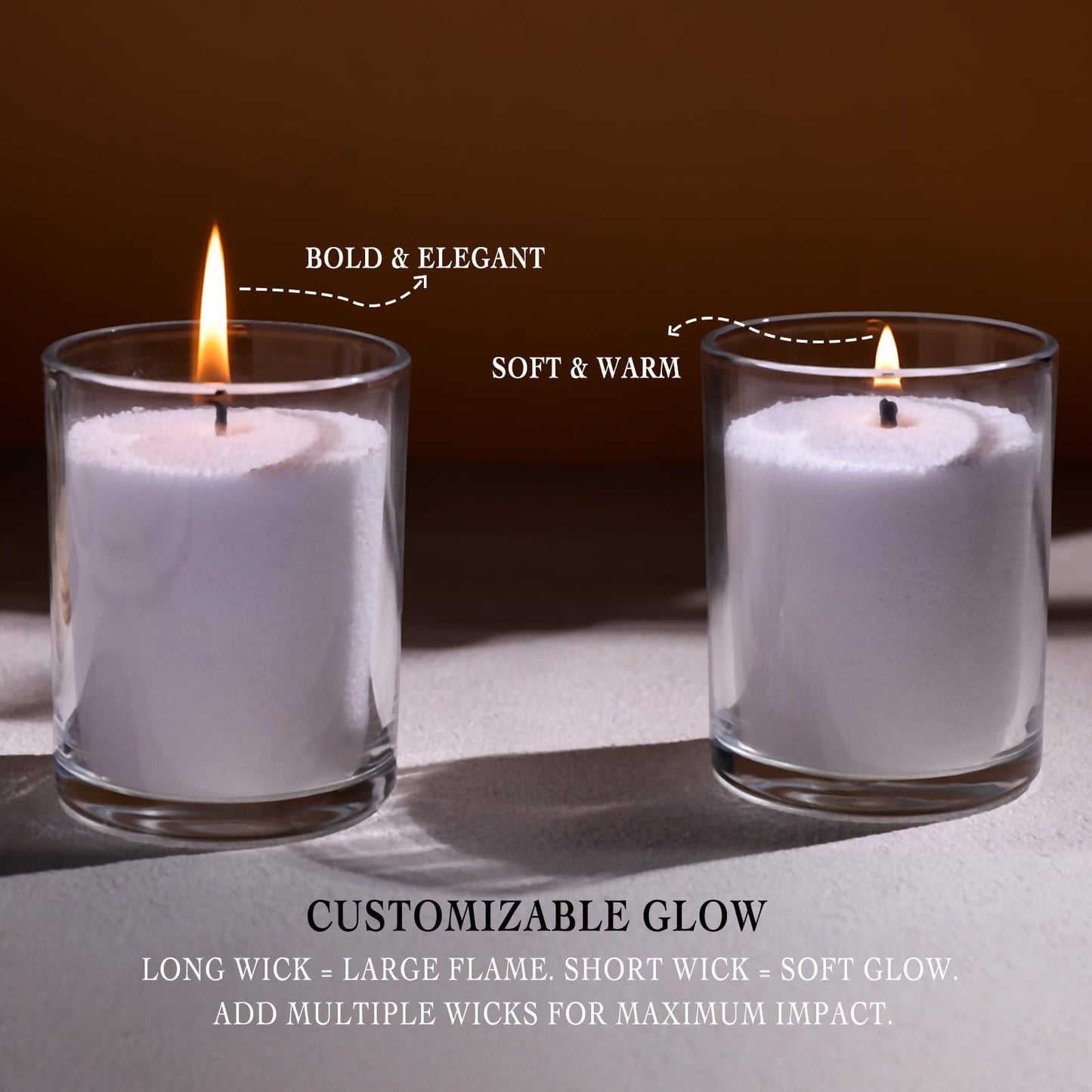 Uniteland Pearled Candle Sand with Wicks, 18oz Non-Toxic Sand Wax, 40 Wicks, Glass Jar, Smokeless Powder Snow Candles, 120 Hours DIY Refillable Beaded Candle Making Kit, Wedding, Home