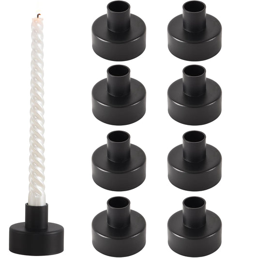 Black Candlestick Holders Set of 8,Vintage Taper Metal Candle Holders for Candle Sticks Holder Decor,Candelabra Candle Holder for Halloween Decoration Wedding Christmas Fireplace Mantel Home Decor