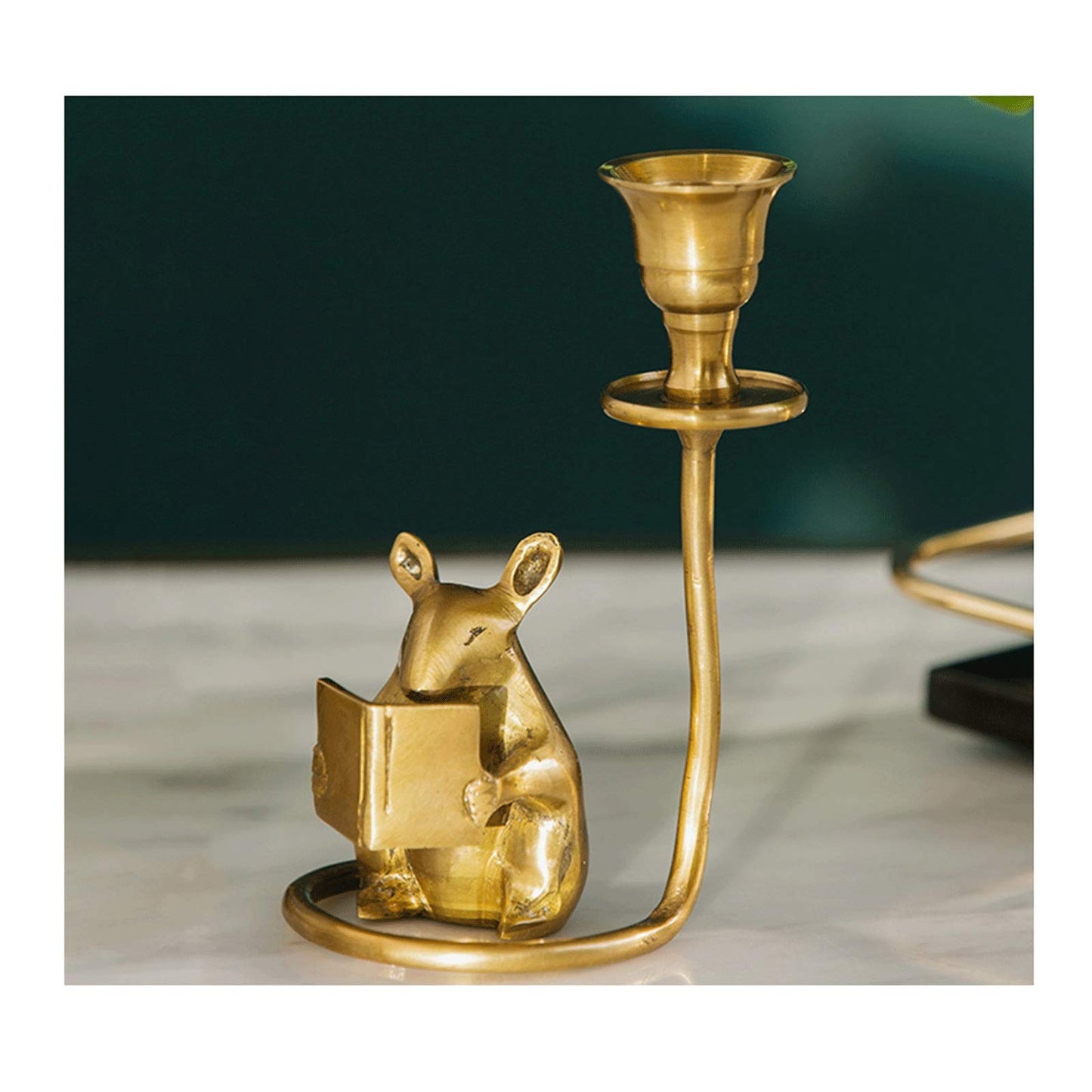 Candle Holderss Retro Pure Copper Taper Candle Holders, Creative Animal Rat Candlestick Holders, Centerpiece Table Decorative Modern Candlelight Dinner Metal Candle Stand Decorative Candlestick