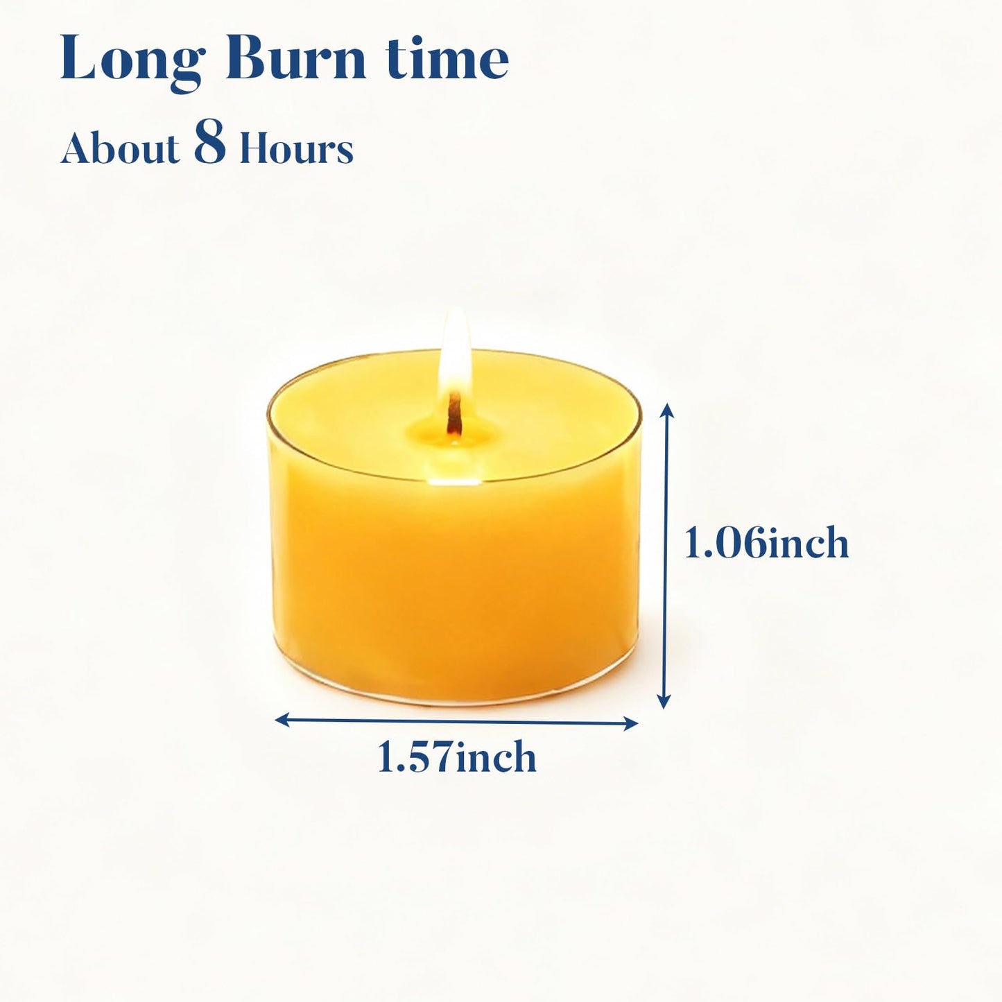 Crenovo Tea Lights Beeswax 24 Pack, 8-Hour 100% Pure Bees Wax Tealight Candles, Smokeless Unscented Votive Cup Candles for Home Spa Meditation Relaxation