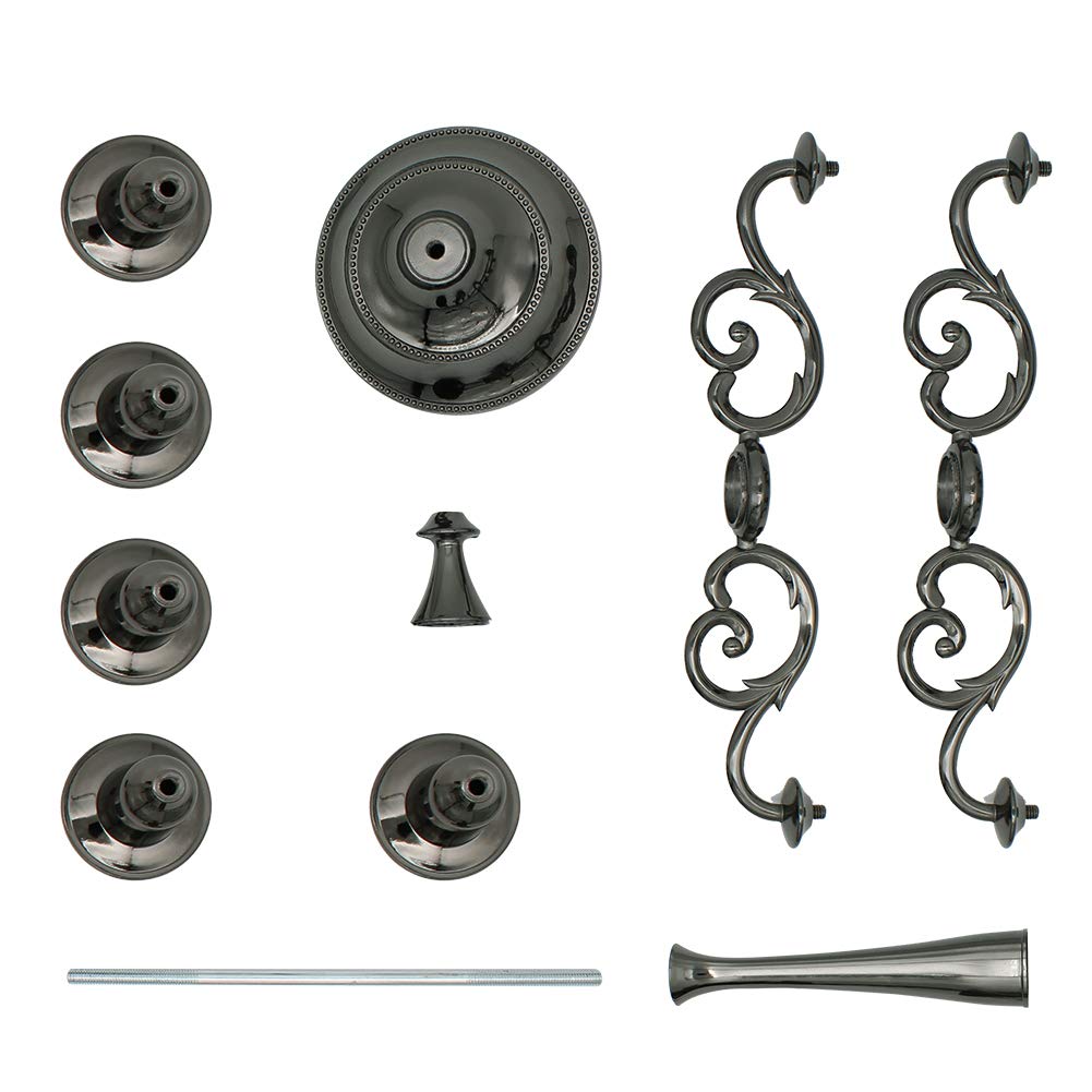 Dorlotou Metal Candelabra 5-Candle 10.1 Inch Tall Candle Holder Stick for Home Wedding Event and Party Festival,Black
