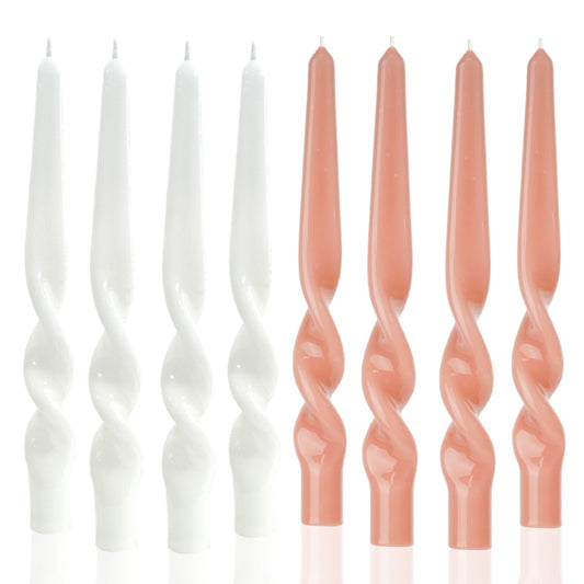 Taper Candles Twisted Candle Conical Stick Candles for Holiday Wedding Party Wax Unscented Dinner Candle Dripless,Birthday Gift Christmas Gift H 10 Inch,8pcs