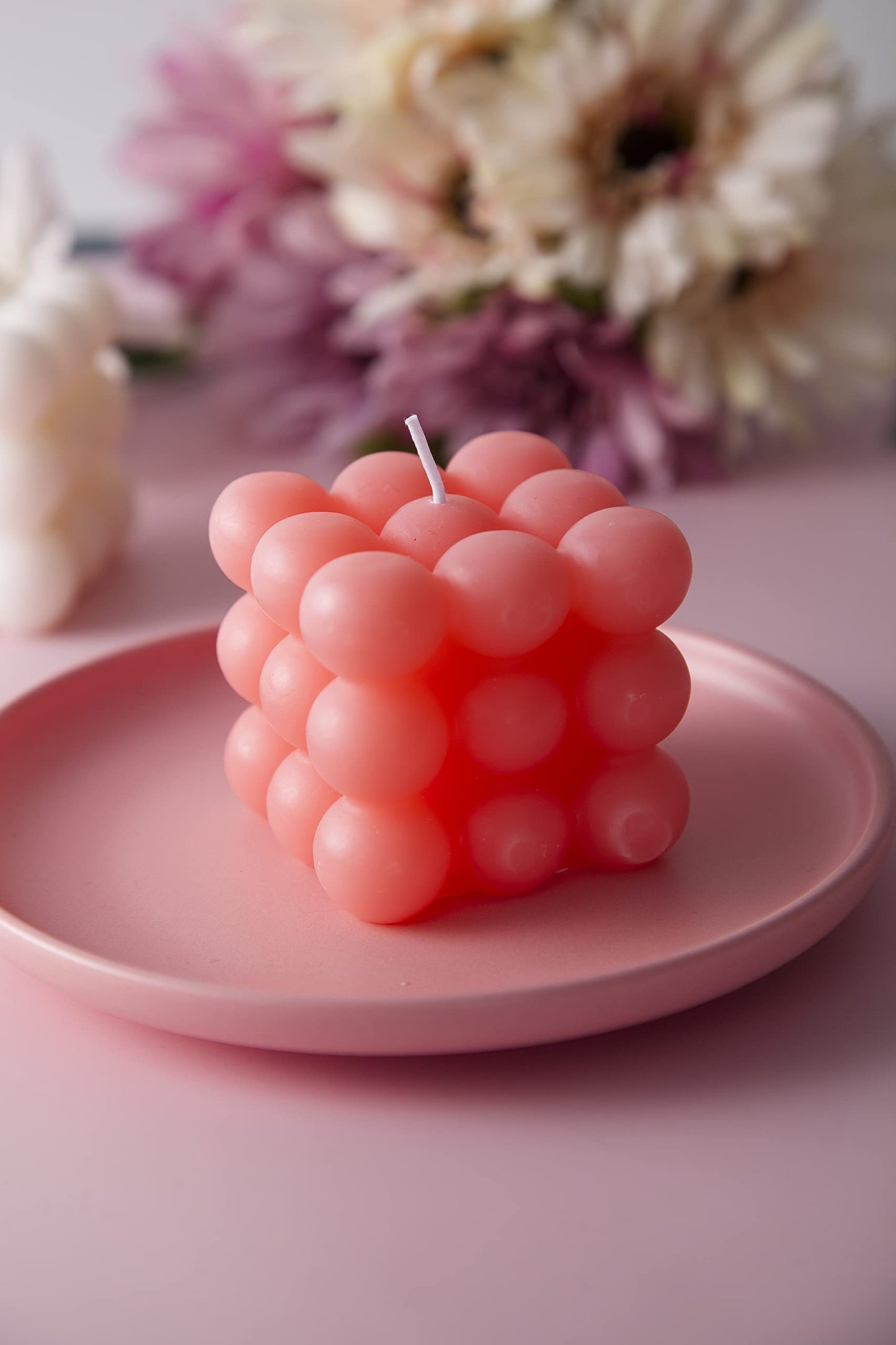 Carol Cao Bubble Candle - Cube Soy Wax Candles, Home Decor Candle, Scented Candle Set 1 Pieces, Home Use and Gifting (Pink) Christmas Gifts