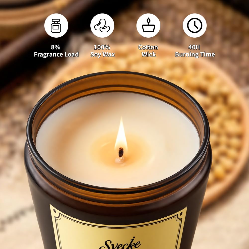 SVECKE 6 Pack 42oz Fall Scented Candles, Soy Wax Candles for Home, Aromatherapy Candle Gift Set for Women Men, Long Lasting Jar Candles, Ideal for Birthdays Holidays