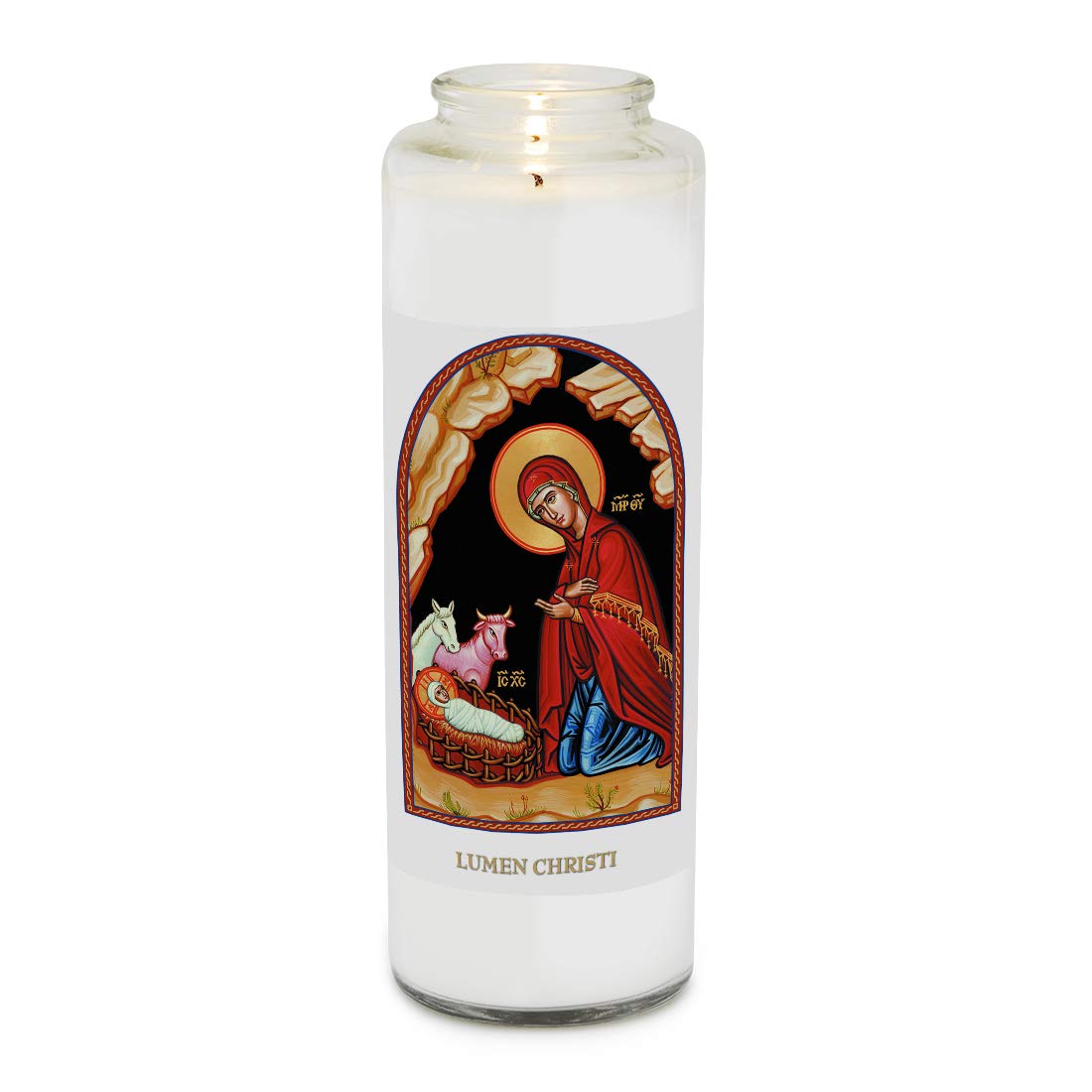 Root Candles Prayer Candles Clear Glass Devotional 7-Day Prayer Candle, 1-Count, Lumen Christi