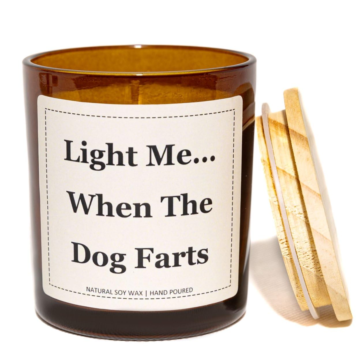 Dog Mom Gifts, Light Me When The Dog Farts Candle - Lavender & Eucalyptus, Crafted by Natural Soy Wax & Natural Essential Oils