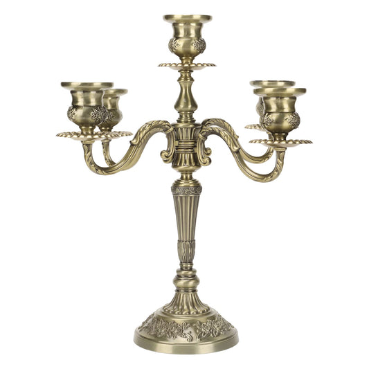 5 Arms Candelabra Scratch Resistant Rustproof Vintage Tall Candelabra for Weddings Parties