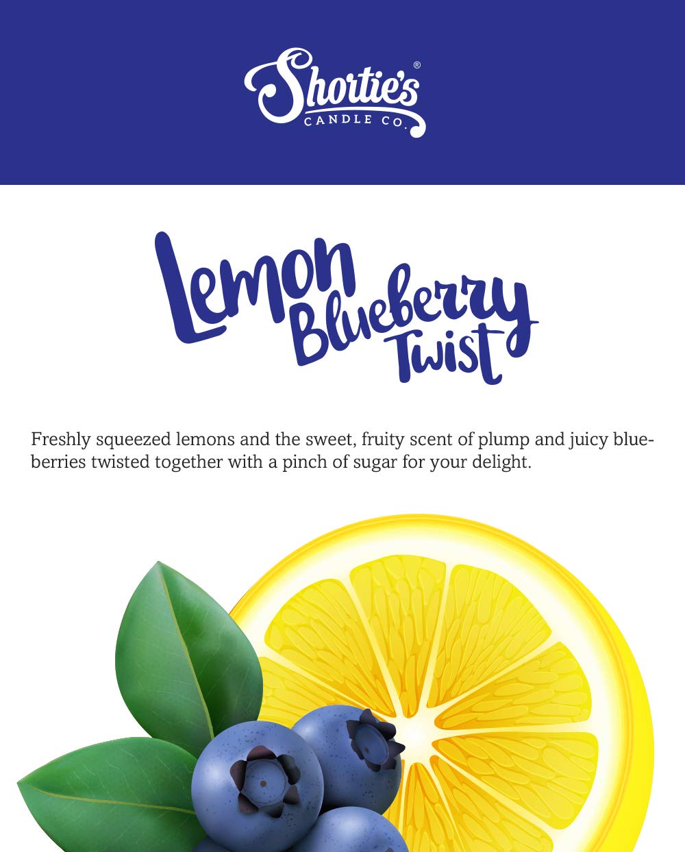 Shortie's Candle Company Lemon Blueberry Twist Premium Wax Melts 4 Pack - 12 Oz., Strong & Long Lasting, Non-Toxic - Made with Essential & Natural Oils - Formula 117