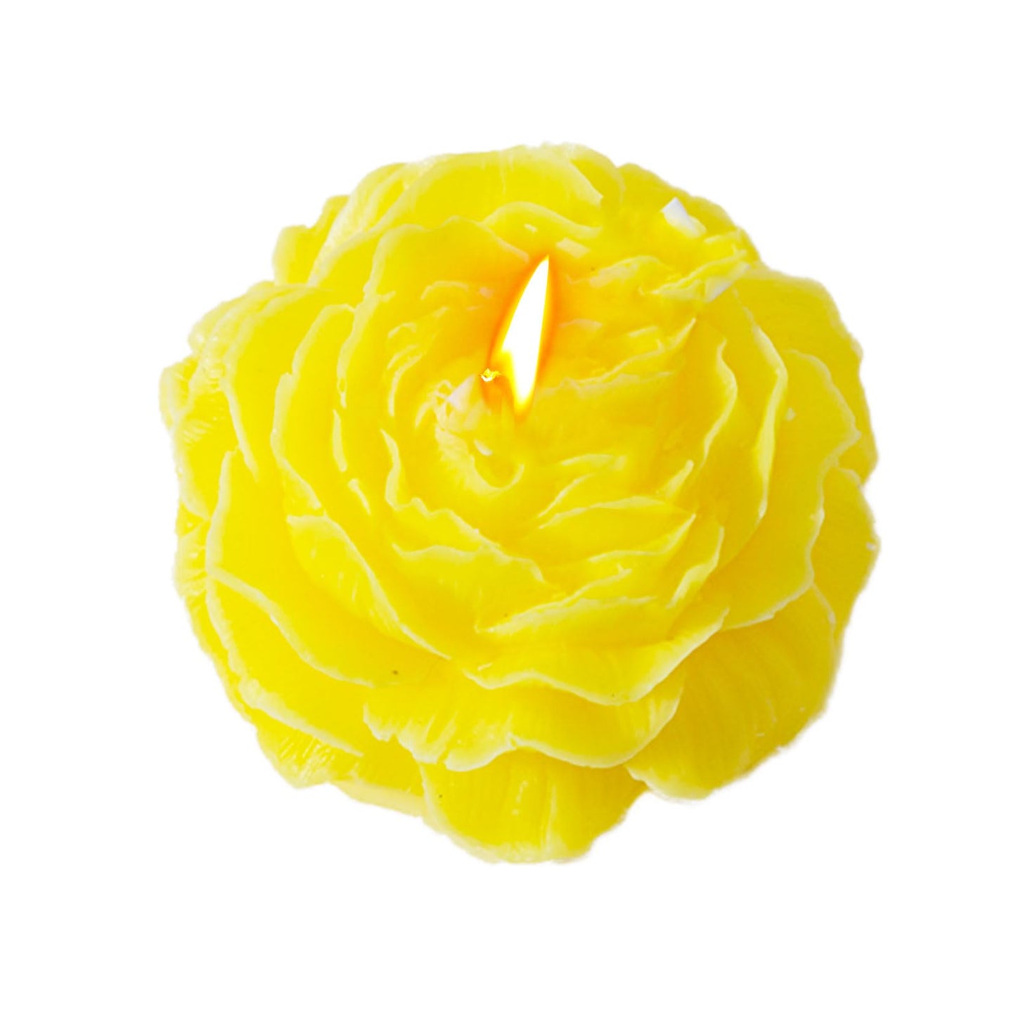 Peony Flower Shape Candles 1 Pack Soy Wax Decorative Candle for Bedroom Home Scented Candle Gift to Friends Family (Yellow)