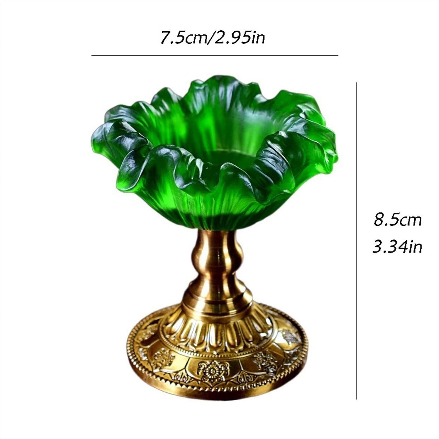 YUHUAWF Candle Holderss Creative Flower Shaped Candlestick Retro Glazed Candle Holder Desk Decoration Copper Base Decorative Candlestick(Blue)