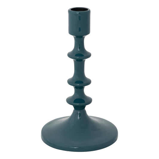 Creative Co-Op Enameled Aluminum Taper Holder, Teal