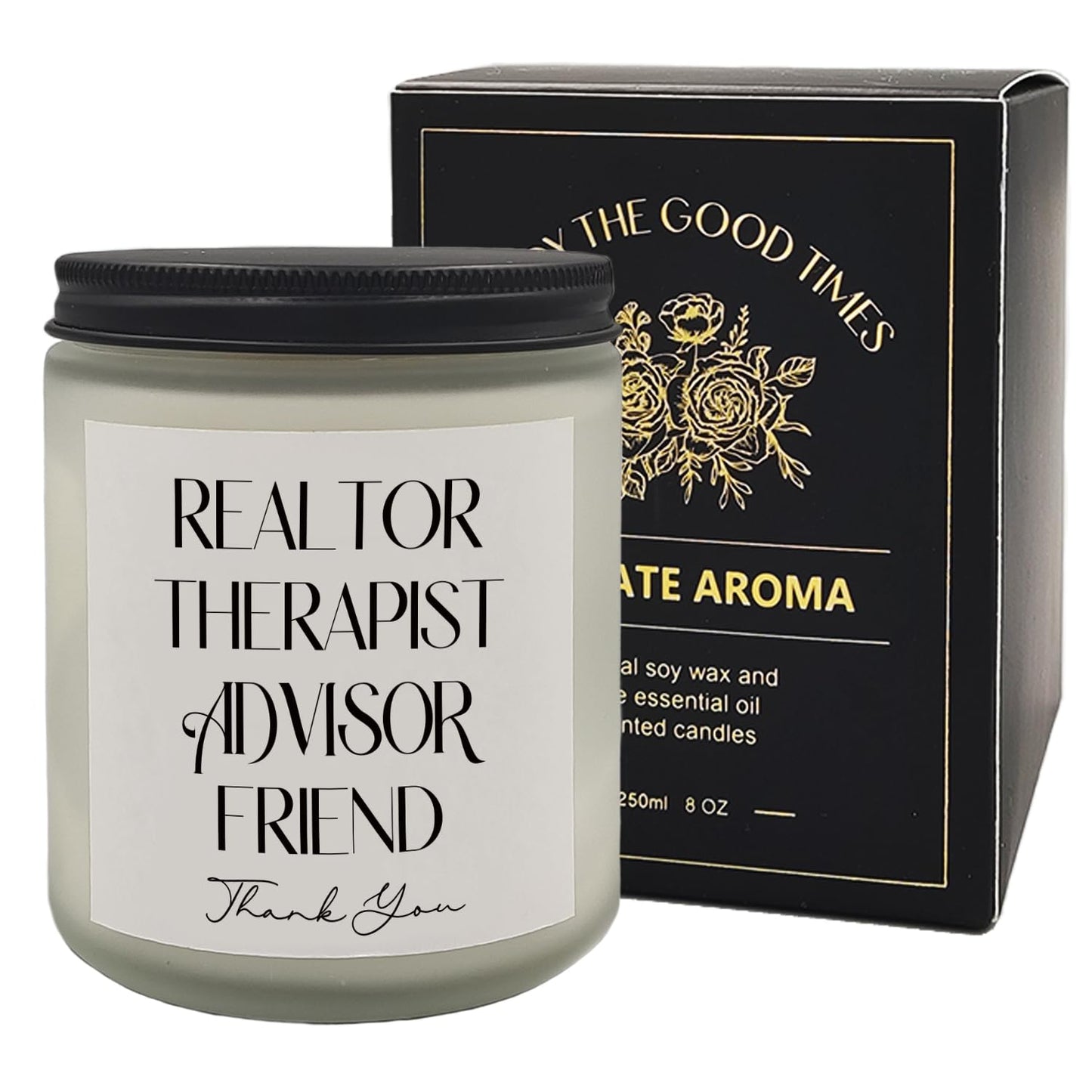 Ayxvt Realtor Gifts Scented Candles - Thank You Candle, Thank You Gift for Realtor Lavender Candle 8oz, for Women, Closing Gifts for Realtor, for Real Estate Agents