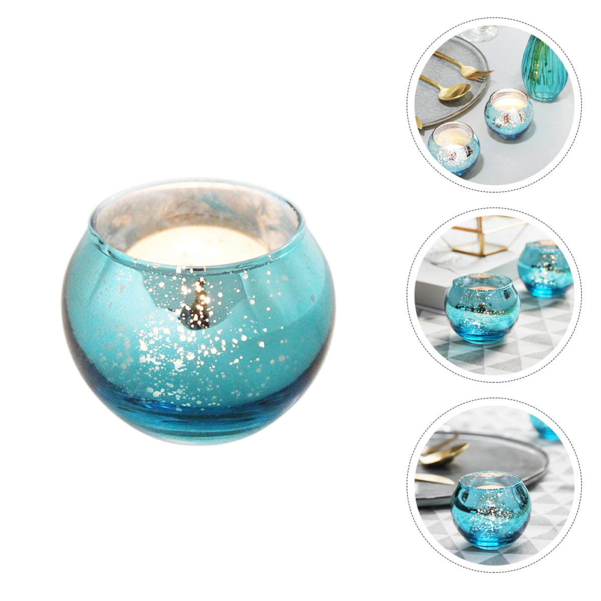 DIYEAH 12pcs Patterned Hollow Glass Candle Holders Decorative Votive Candle Cups for Home Décor and Party Centerpieces