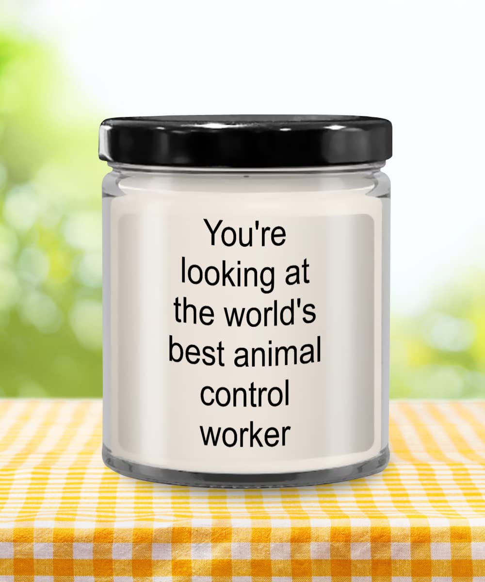 Animal Control Worker Gift Candle - Vanilla Scented, 9oz Jar with Lid