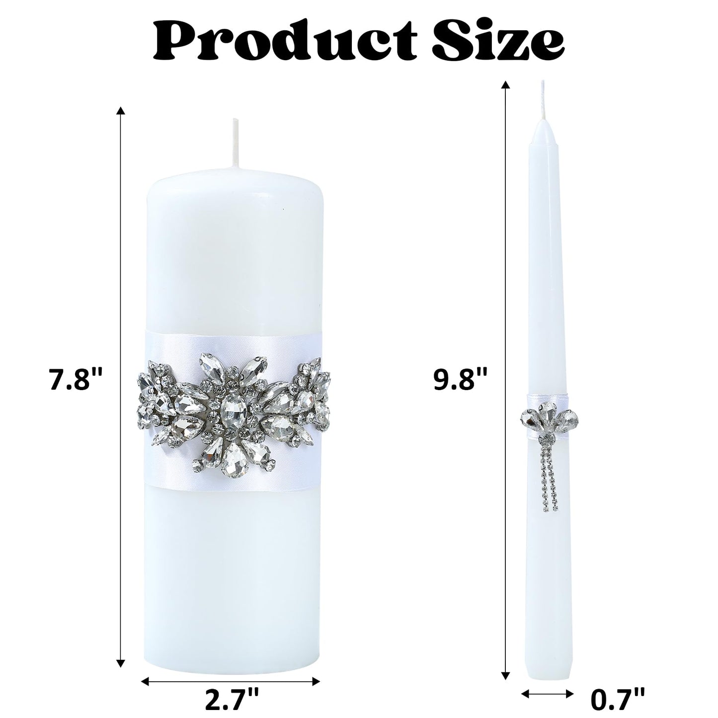 Unity Wedding Candle Set - 1 Pillar & 2 Taper Candles for Ceremony
