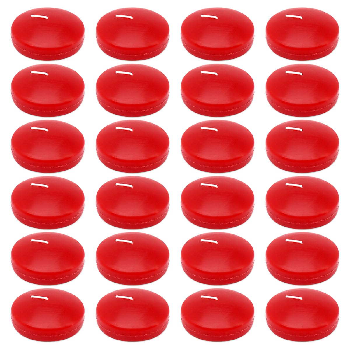 6 Hour 2 Inch Red Burgundy Floating Candles, Small Unscented Dripless Pool Water Wax Floating Candles for Cylinder Vase, Centerpiece at Wedding, Party, Pool, Holiday, 24 Packs