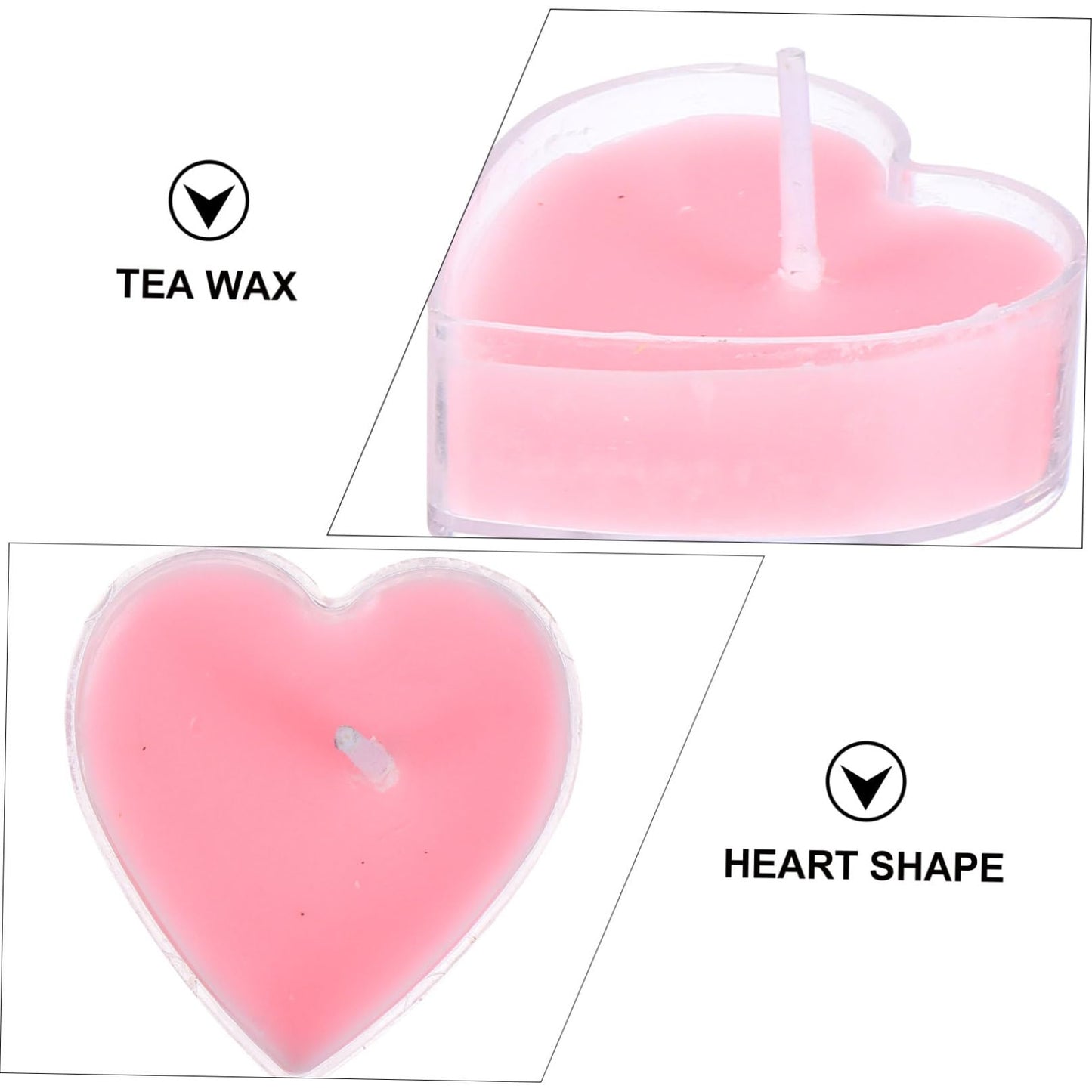 FOMIYES 9Pcs Smokeless Tea Wax Heart Shaped Scented Candles with Paraffin Wax Romantic Proposal Decoration for Home Wedding Birthday Soft for Eye Protection