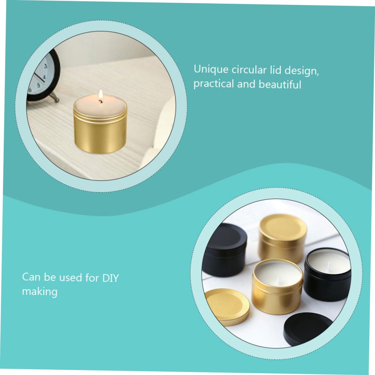 LALAFINA 4pcs Aluminum Candle Jars Containers for Scented Candles Tins for for and Giving