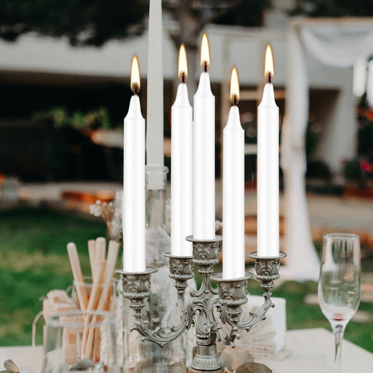 AYIQIW 4 Inch Tall 40 White Candles Mini Unscented Taper Candles for Christmas,Household, Wedding, Rituals, Prayer, Birthdays, Meditation, Altar,Party and Home Decor Candle Sticks
