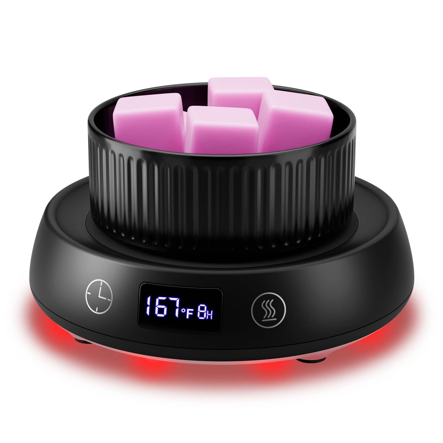 Lyty 4-in-1 Wax Melt Warmer, Candle Warmer with Delay Start Timer, Fragrance Scented Wax Melter Wax Cube Warmer with 3 Color Light for Home Bedroom Spa Office, 8H Auto Shut Off (Black)