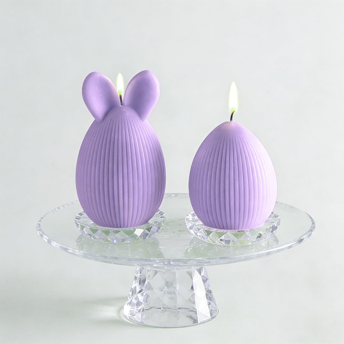 Fieldspark Easter Bunny Candles Purple Set, 2.5'' x 4.5'' Flower & Fruit Scented Candles, Cute Rabbit Shaped Easter Gifts for Kids, Home Decor, Spring Celebration, 2 Pcs