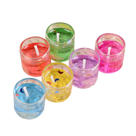 TOVINANNA 6pcs Romantic Gel Wax Candles for Valentine's Day Candlelight Dinner Portable and Evenly Burning Heart-Shaped Votive Candles for Birthdays