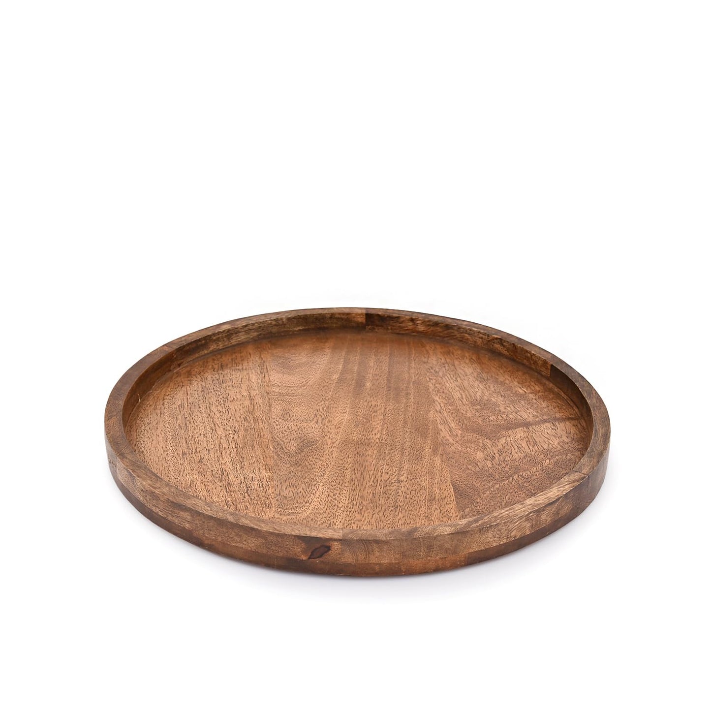 EDHAS Round Wooden Decorative Candle Holder Tray for Coffee Table Centerpieces Modern Farmhouse Home Decorations (12" x 12" x 1")
