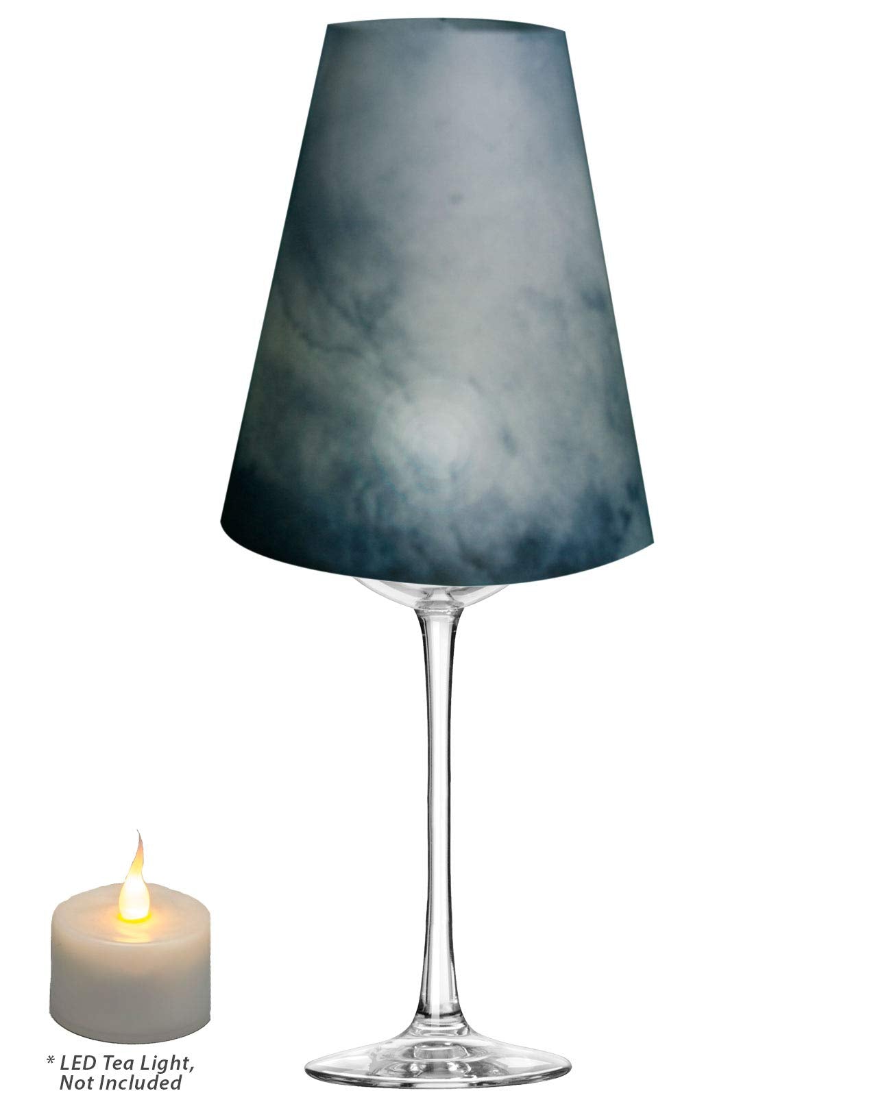 Royal Designs Vellum Tea Light Paper Wine Glass Lampshade, Blue Sky, Set of 20 (TLS-1003A-20)