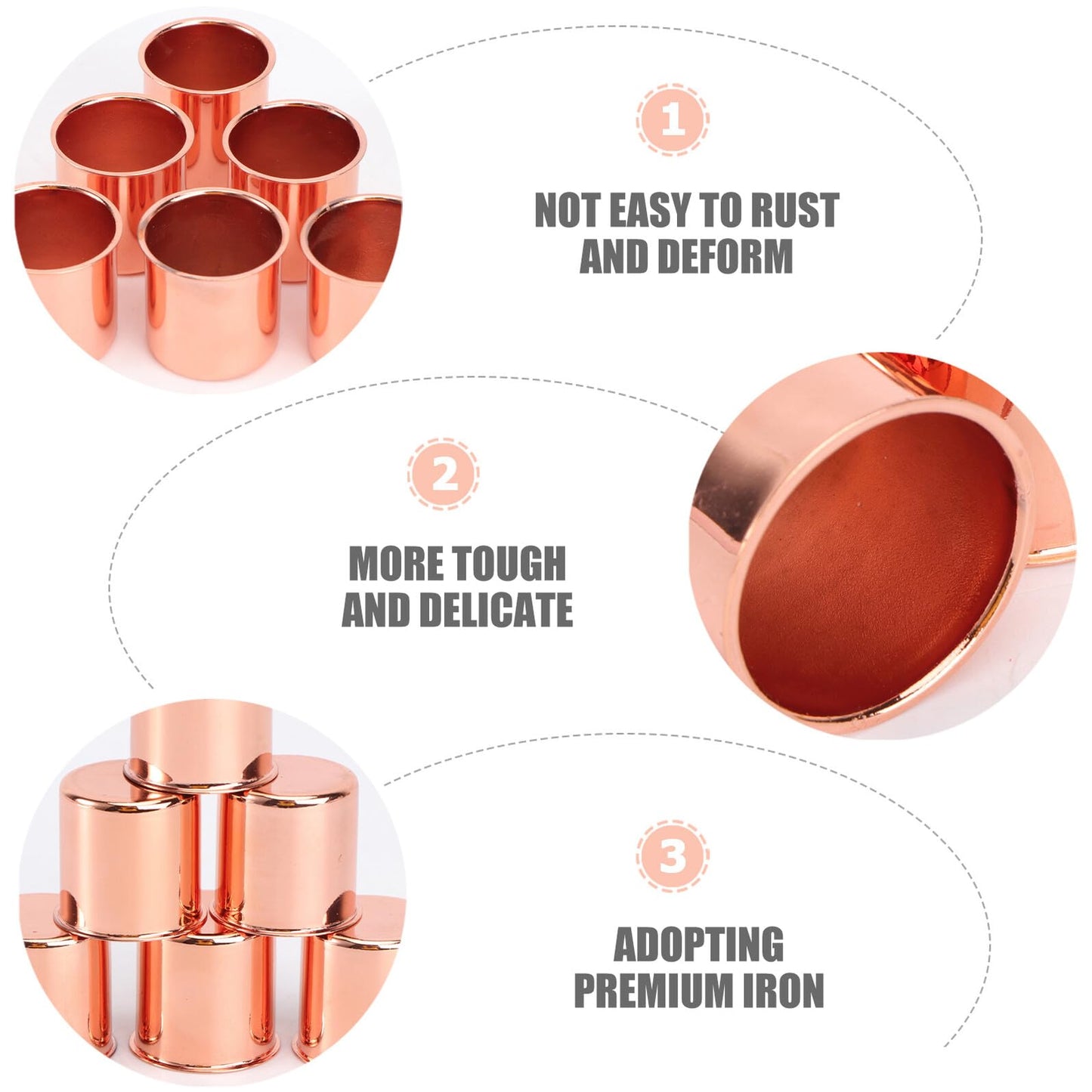 HOODANCOS 20pcs Iron Candle Holders Set, Metal Candlestick Decor, 23x23x0.5mm, Suitable for Birthday Parties and Romantic Candlelight Dinners, Desktop Candle Cups Adornment
