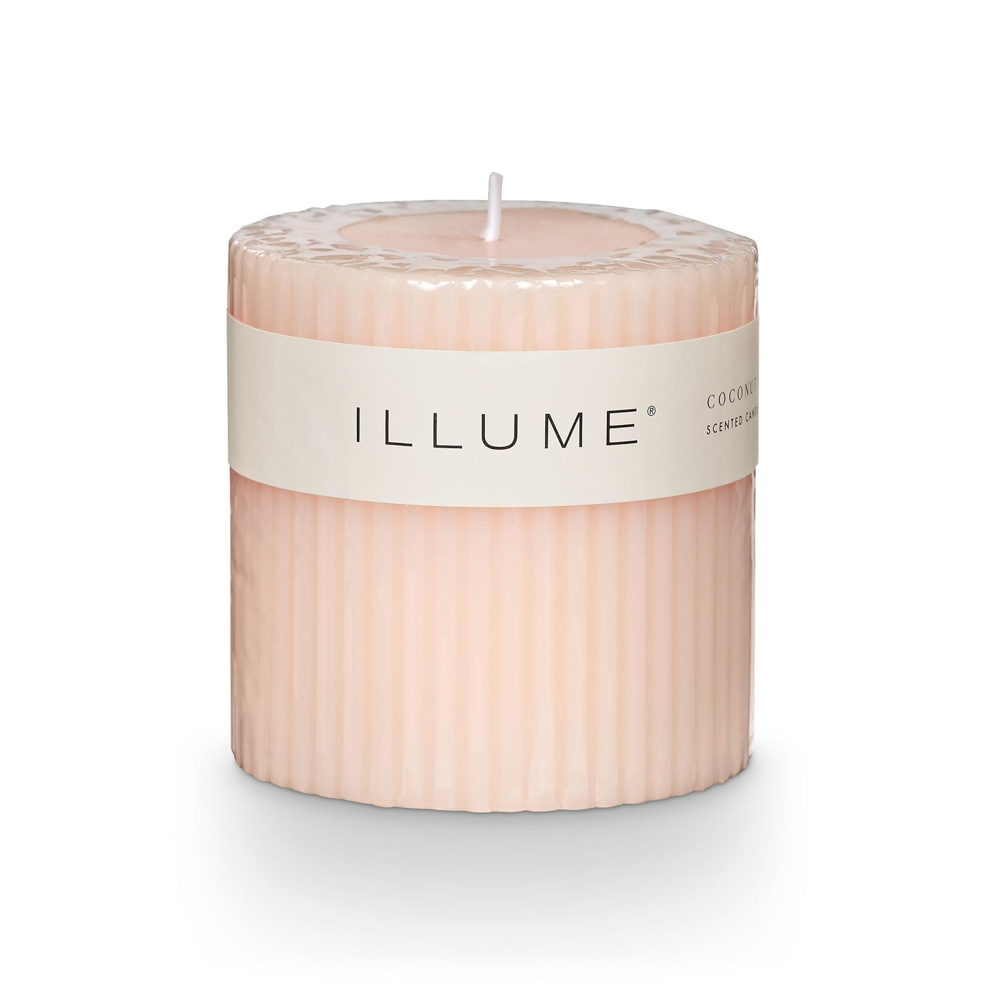 Illume Beautifully Done Small Fragranced Pillar Candle, Coconut Milk Mango