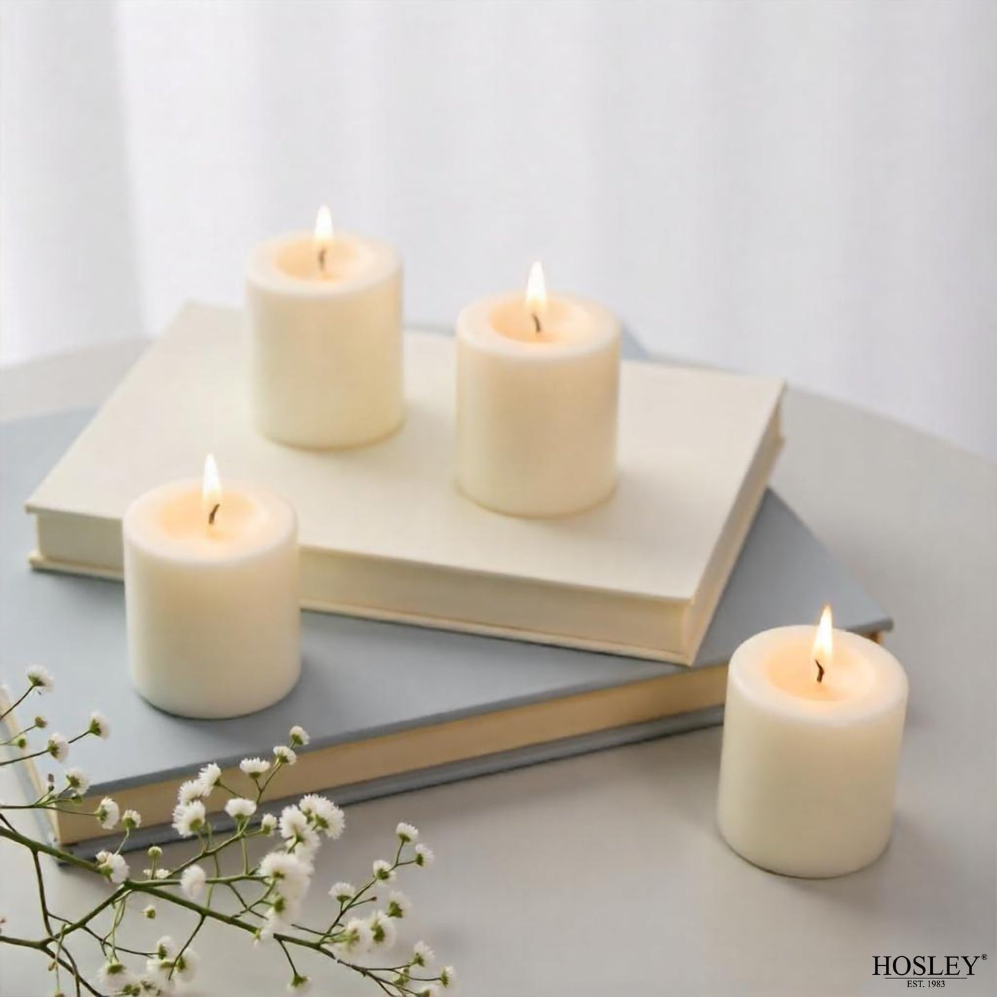 Hosley Set of 72 Unscented Ivory Votive Candles – Bulk Pack, Clean-Burning, Long-Lasting 10-12 Hour Burn Time – Ideal for Weddings, Home Décor, Spa, and Events