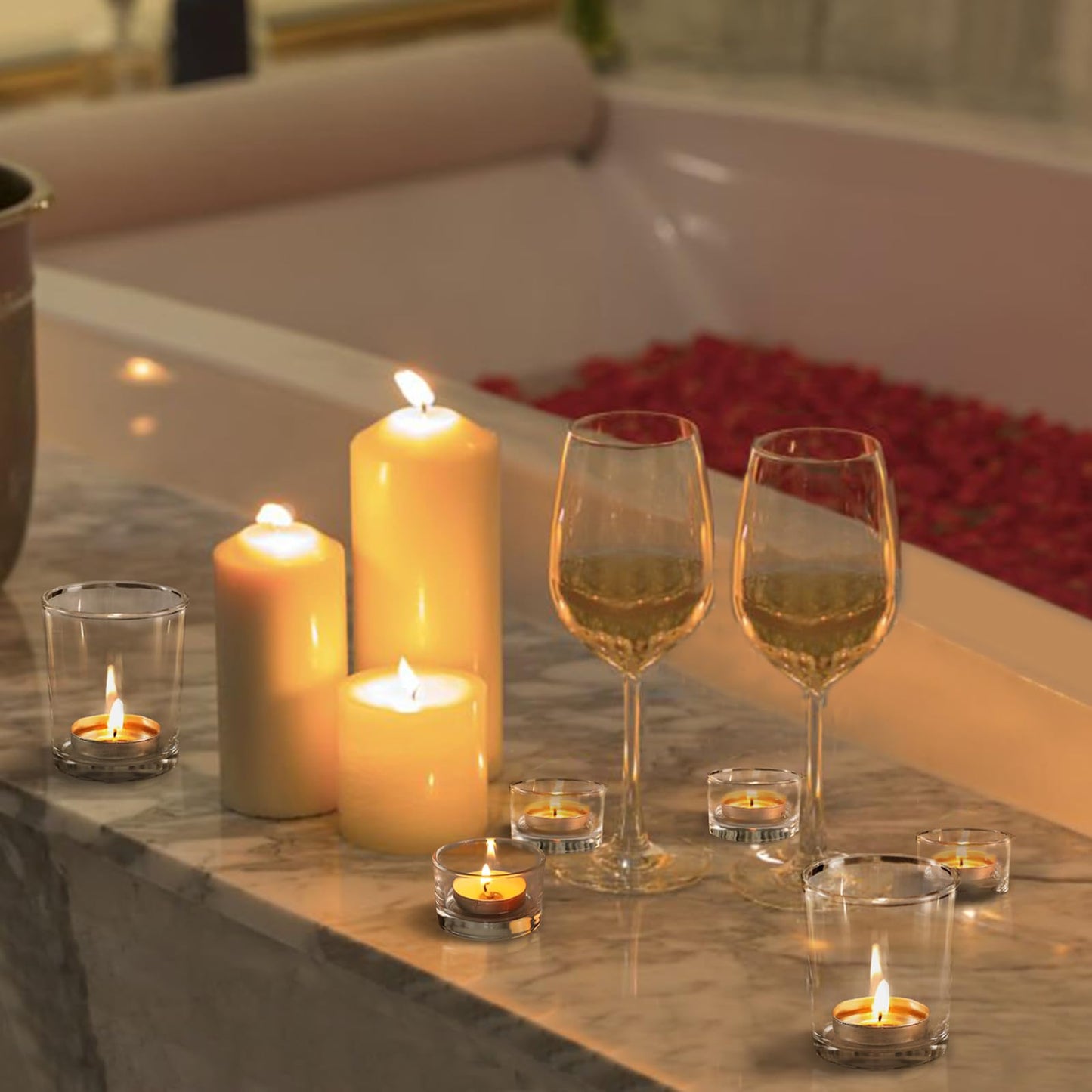NITIME 12 Pcs Assorted Votive Candle Holders, Clear Glass Candle Holder for Floating Candles, Tealight Candle Holder for Table Centerpiece, Wedding and Party Decor