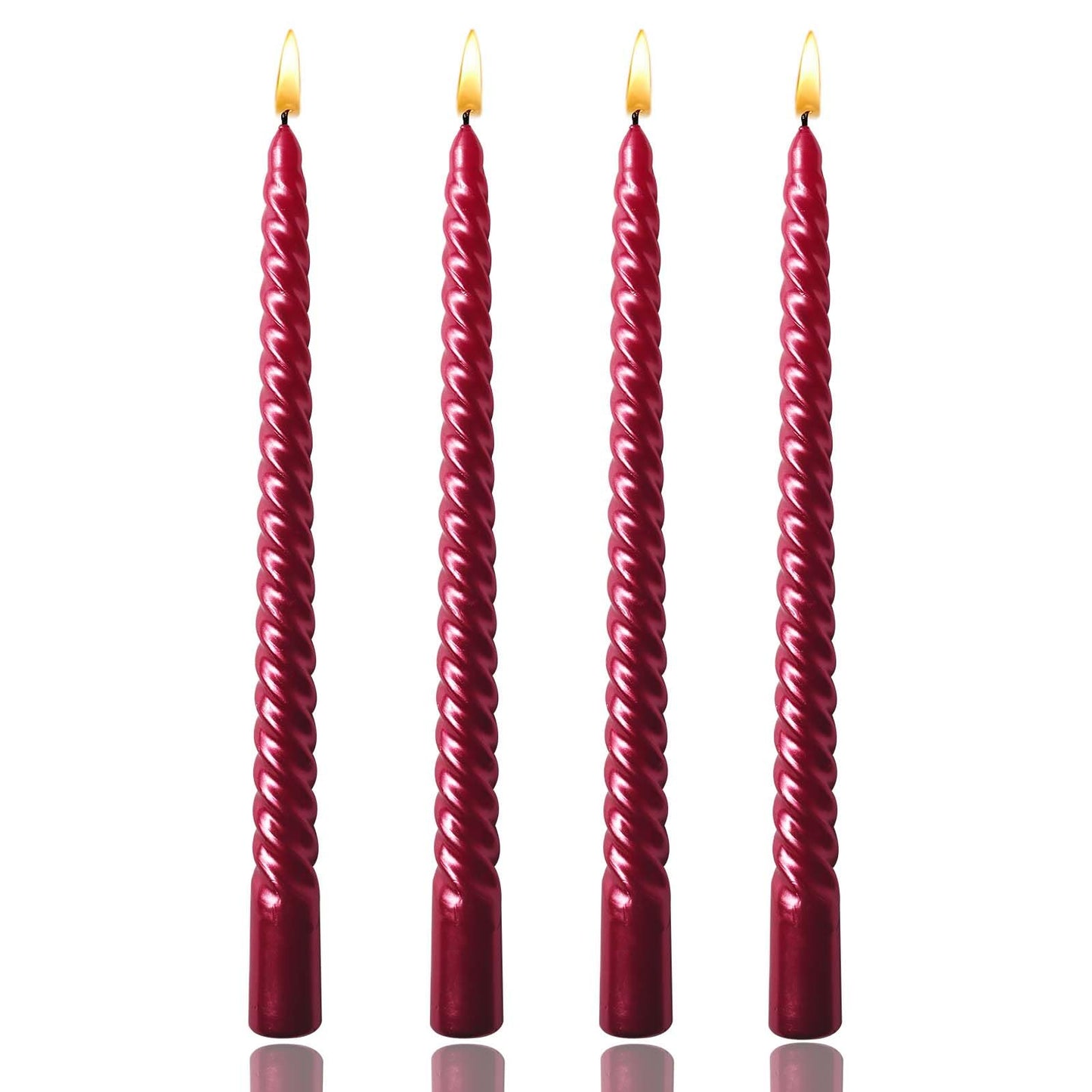 Kemladio Candle, 4pcs 10 inch Red Unscented Taper Candles, 8 Hrs Burn Time, Dinner, Halloween