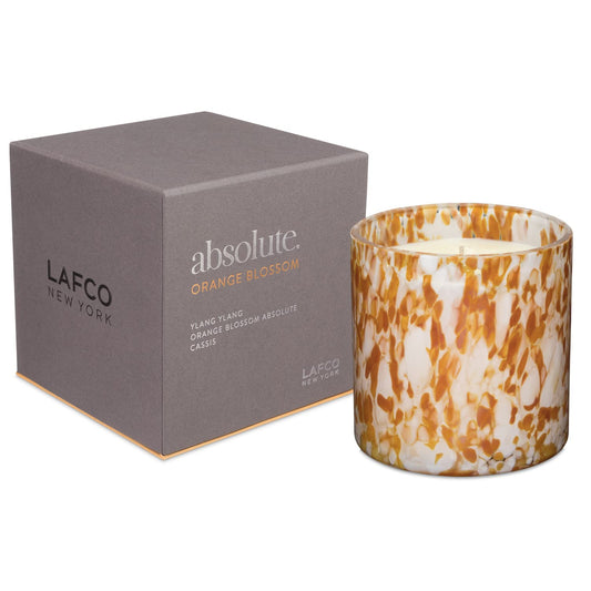 LAFCO New York Signature Candle, Orange Blossom - 15.5 oz - 90-Hour Burn Time - Reusable, Hand Blown Glass Vessel - Made in The USA