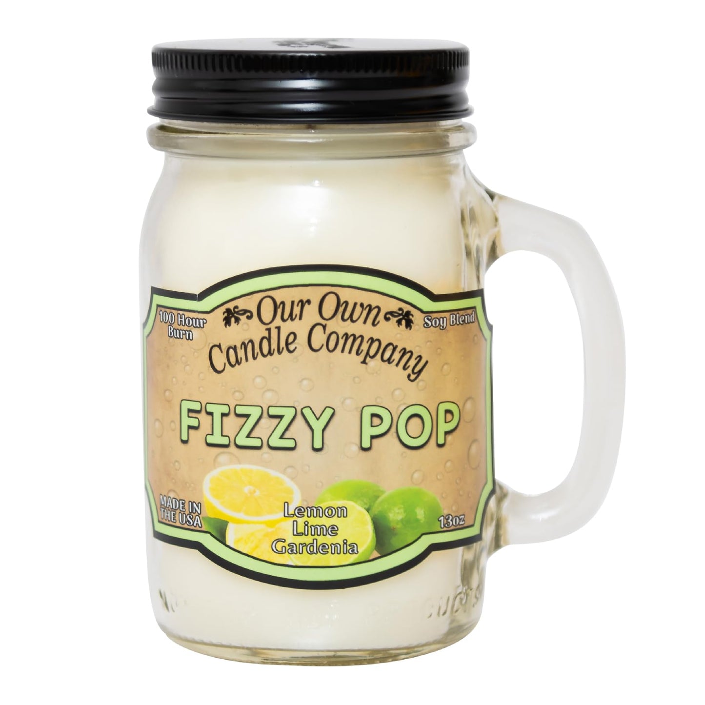 Our Own Candle Company, Fizzy Pop Scented Mason Jar Candle, 100 Hour Burn Time, 13 Ounces