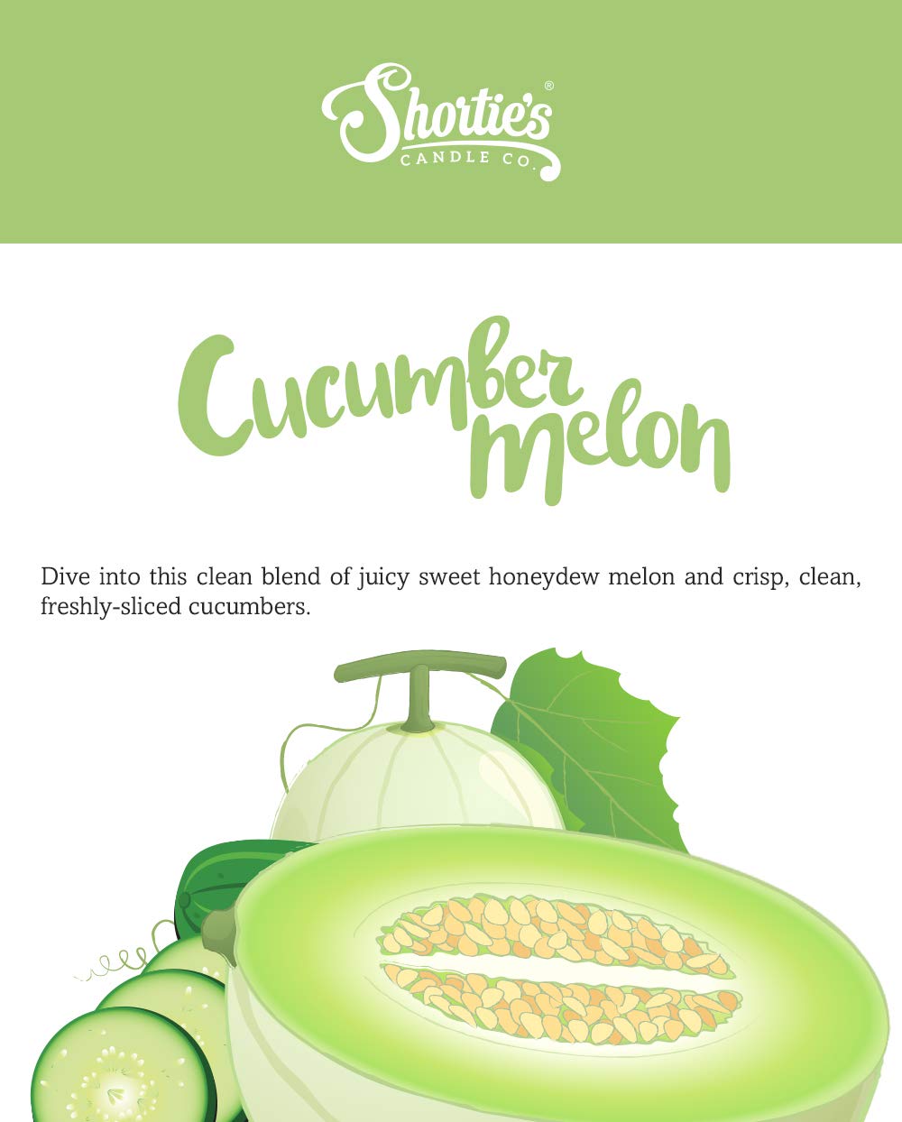 Shortie's Candle Company Cucumber Melon Premium Wax Melts 4 Pack - 12 Oz., Strong & Long Lasting, Non-Toxic - Made with Essential & Natural Oils - Formula 117