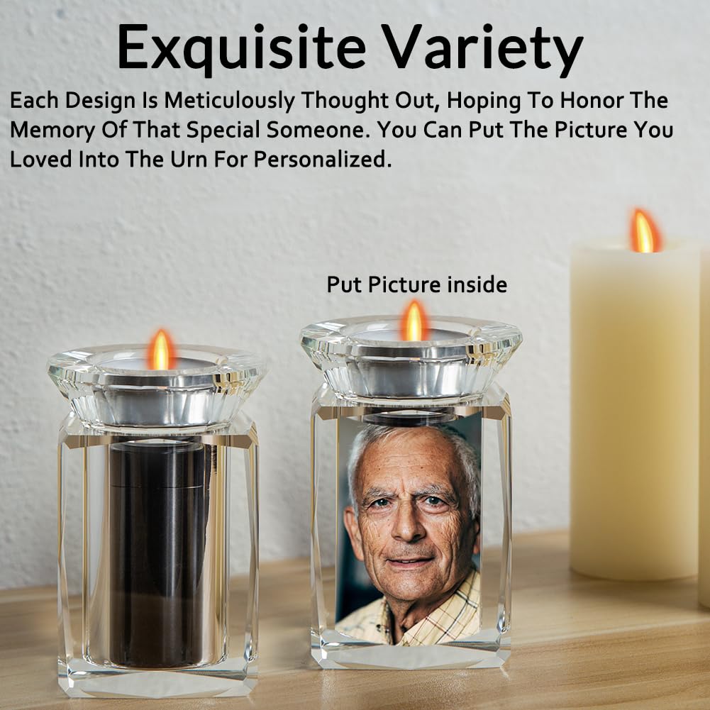 IFOLAINA Small Urn Miniature Crystal Urns Ashes Cremation Keepsake Holder for Ashes Adult Male Human Pet Dog Remember Your Love One Lost