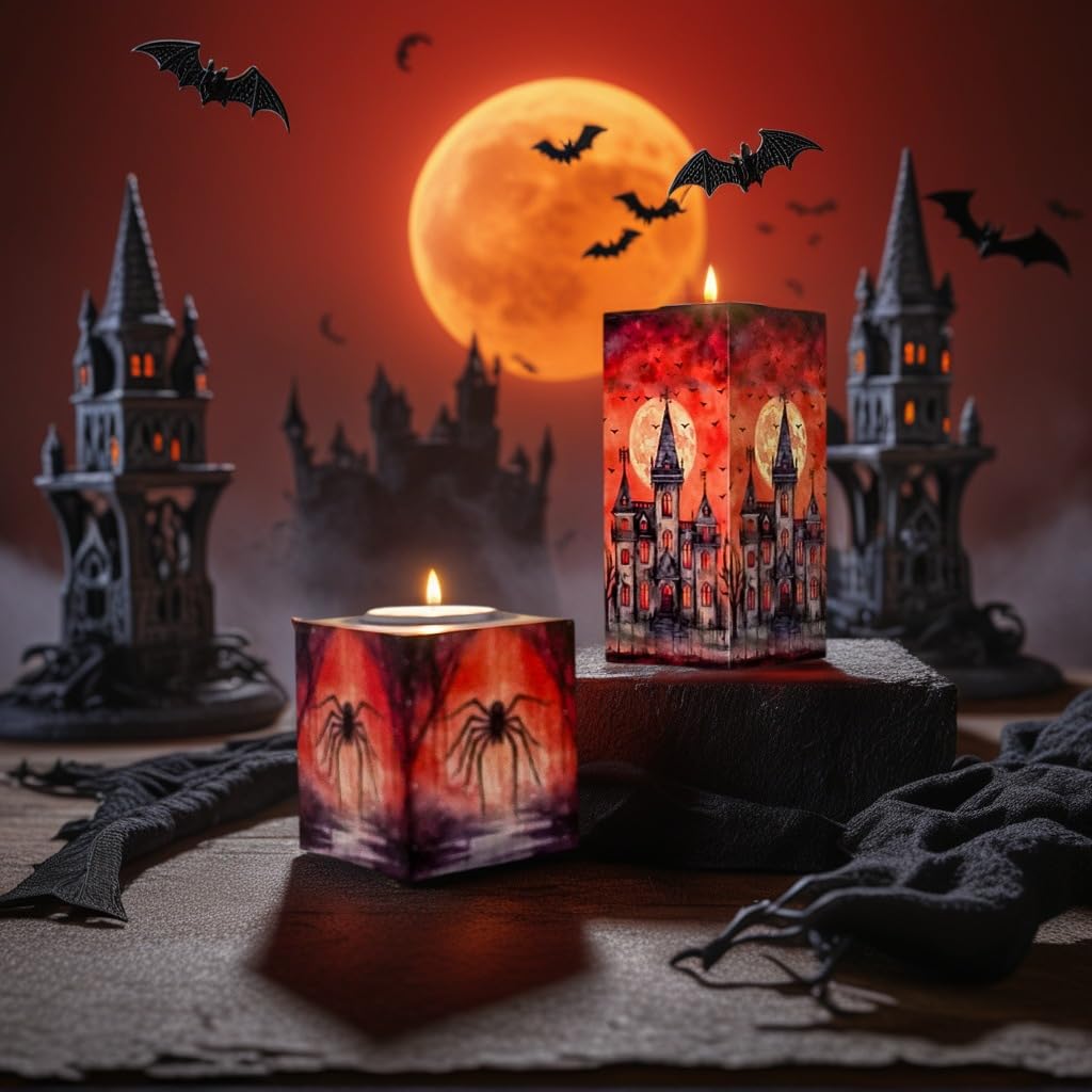 Candle Holders Bulk for Holiday Decor Indoor Outdoor Decorations for Halloween Party Table Kitchen Fireplace Bookshelf Desk Table Seasonal Display