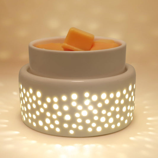 VICTORIA AROMA Ceramic Wax Melt Warmer - LED Night Light Candle Wax Warmer for Scented Wax, Electric Fragrance Wax Melter for Home, Office, Bedroom Decor, and Gifts