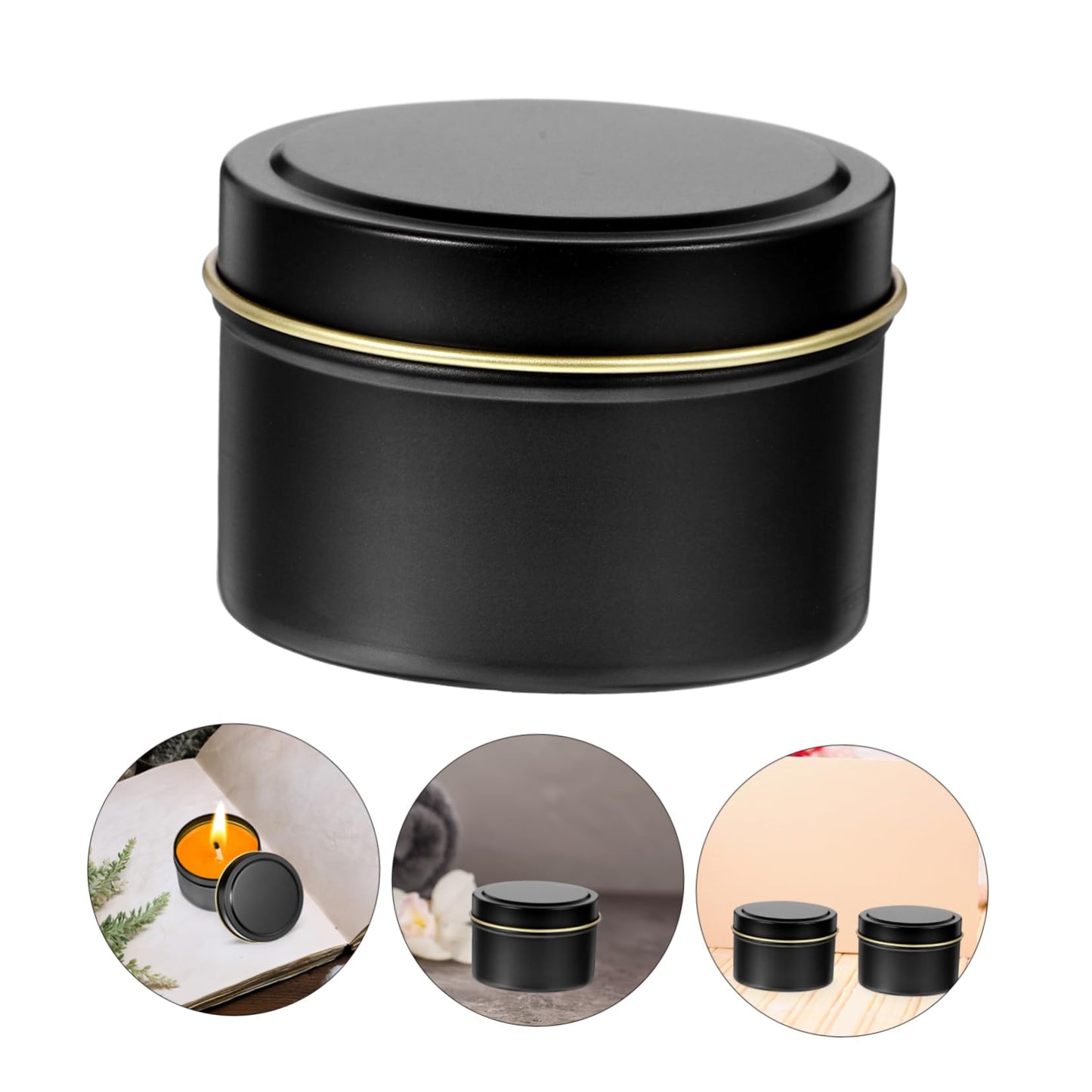 HAKIDZEL 4pcs Metal Can Candle Jars Aromatherapy Candle Holder Diy Tealight Tins