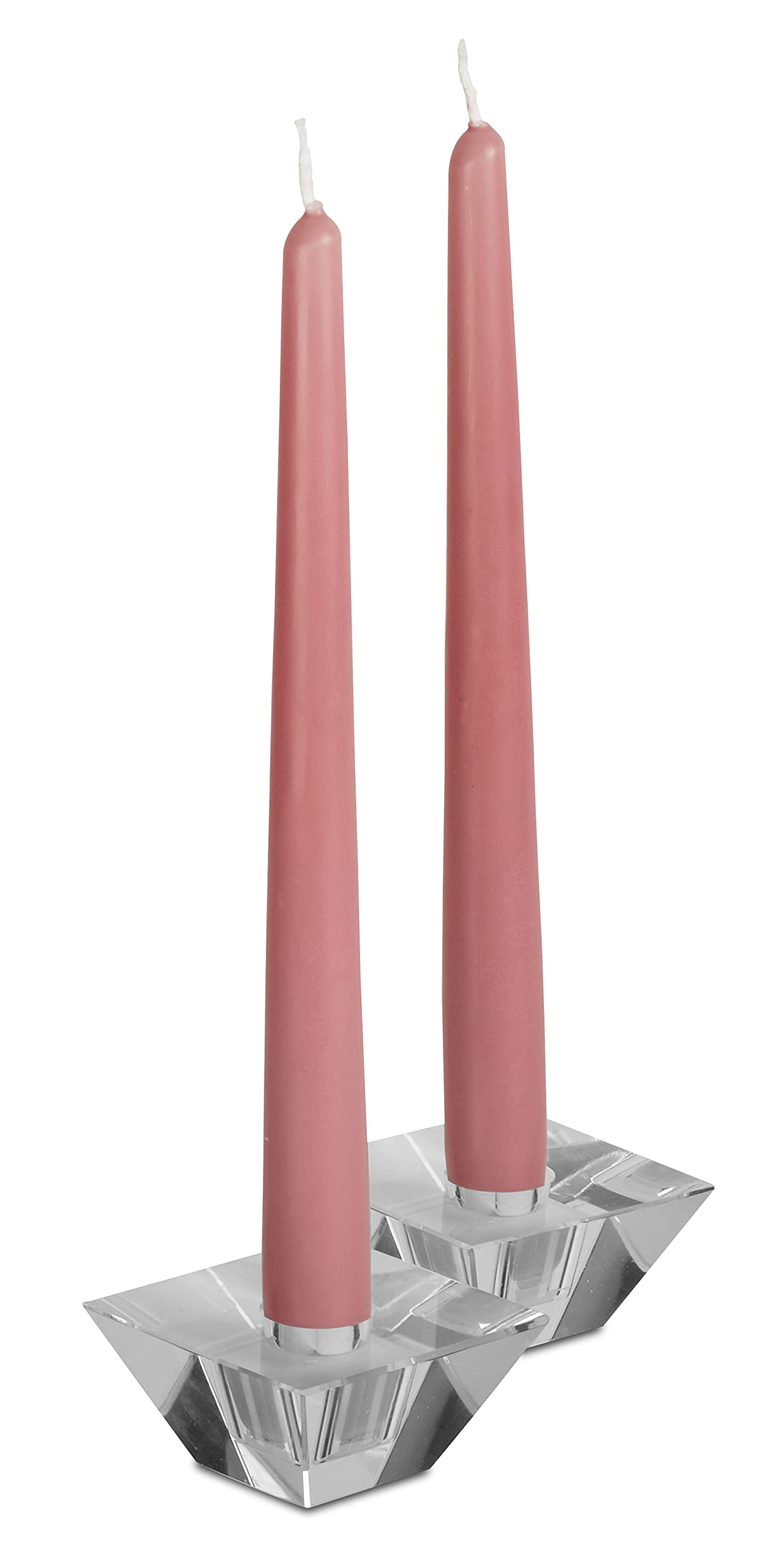 Hyoola 12 Pack Tall Taper Candles - 12 Inch Rose Pink Dripless, Unscented Dinner Candle - Paraffin Wax with Cotton Wicks - 10 Hour Burn Time