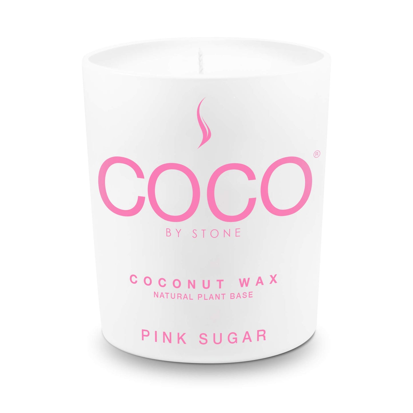 COCO by Stone 11oz Candle, Coconut Apricot Wax Candle for Home (Pink Sugar) Home Fragrance Products, 1 Wick Candle, Enhance Indoor Aroma, Vegan & Cruelty-Free, Clean Burning and Hand Poured Candle