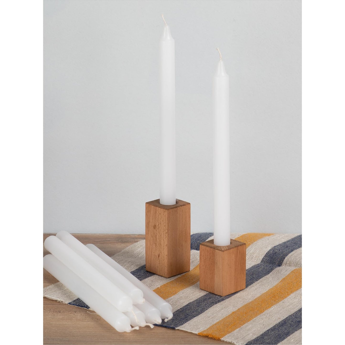 CANDWAX White Taper Candles Pack of 4 - Slow Burning Dripless Unscented Straight Candles 10 inch - Ideal for Dinner Table - Smokeless Long Candlesticks