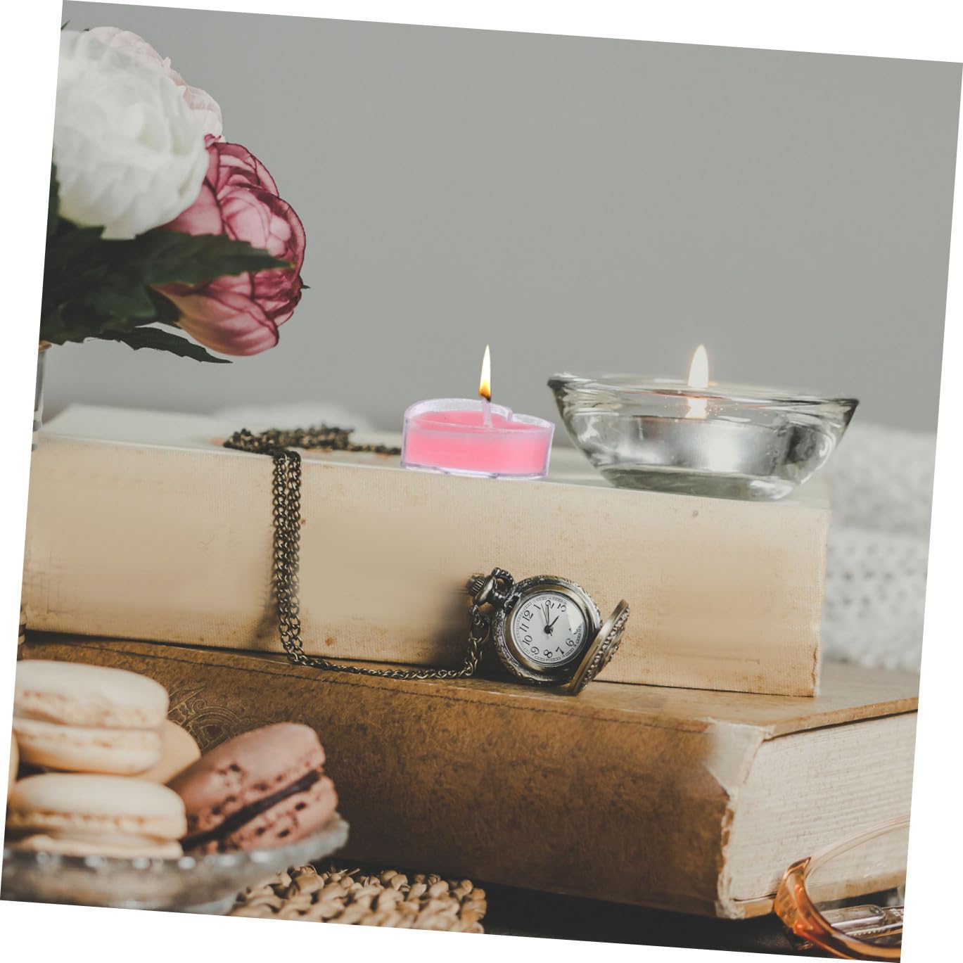 FOMIYES 9Pcs Smokeless Tea Wax Heart Shaped Scented Candles with Paraffin Wax Romantic Proposal Decoration for Home Wedding Birthday Soft for Eye Protection